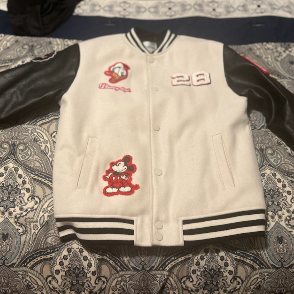 Forever 21 Kids Varsity Jacket - White and Black